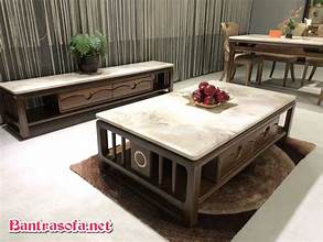Bàn trà có khung bằng gỗ công nghiệp