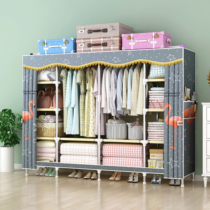 Tủ quần áo bằng vải bạt, khung bằng thép, dạng tháo rời