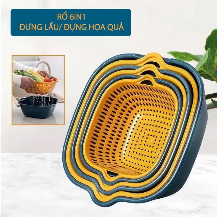 Bộ rổ nhựa kèm chậu làm từ nhựa PP